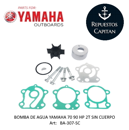BOMBA DE AGUA DE YAMAHA 70  90 HP 2 T SIN CUERPO