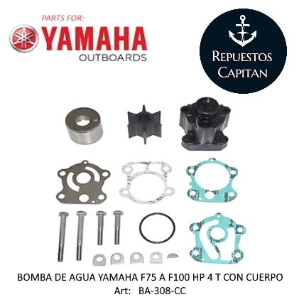 BOMBA DE AGUA DE YAMAHA F75 A F100 HP 4 T CON CUERPO