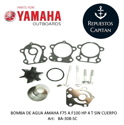 BOMBA DE AGUA DE YAMAHA F75 F90 F100 HP 4 T SIN CUERPO (67F)