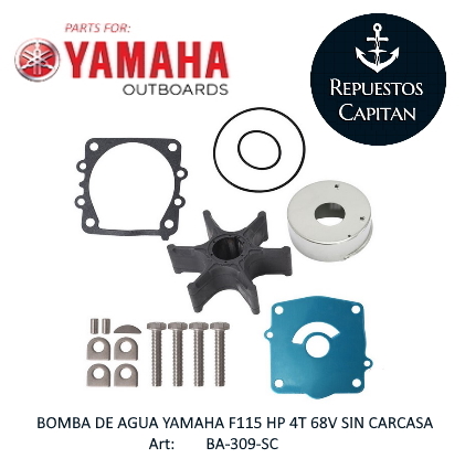 BOMBA DE AGUA DE YAMAHA F115 hp 4 T  SIN CUERPO  68V