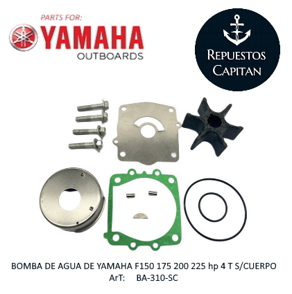 BOMBA DE AGUA DE YAMAHA F150 175 200 225  hp 4 T SIN CUERPO