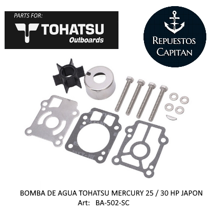 KIT DE BOMBA DE AGUA DE TOHATSU MERCURY 25 / 30 HP JAPON