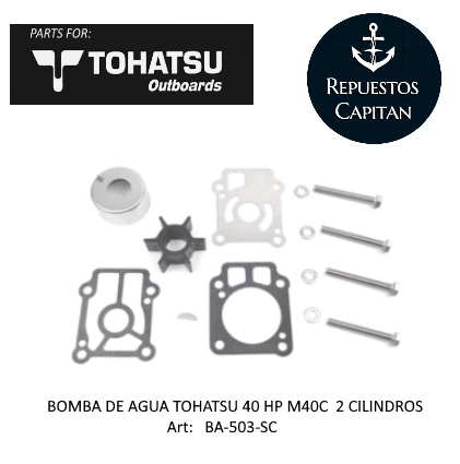 KIT DE BOMBA DE AGUA DE TOHATSU 40 HP M40C  2 CILINDROS