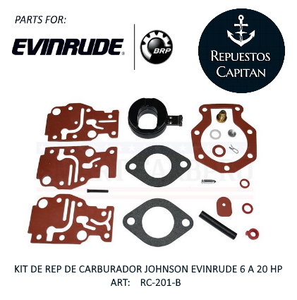 KIT DE REP CARBURADOR JOHNSON EVINRUDE 6 A 20 HP
