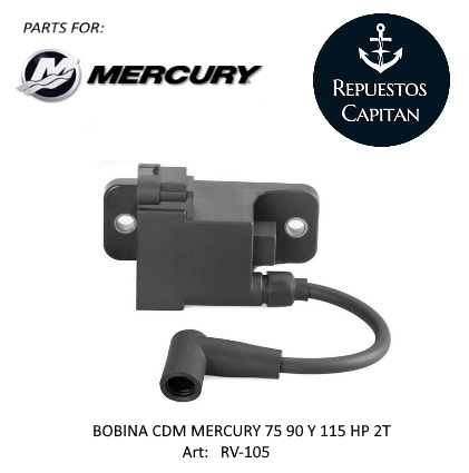 BOBINA CDM de MERCURY 75 90 Y 115 HP 2T  4 pines 