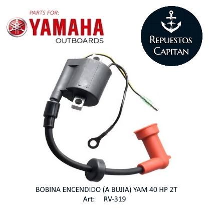 BOBINA ENCENDIDO (A BUJIA) YAM 40 HP 2T 