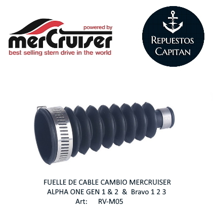 FUELLE DE CABLE CAMBIO MERCRUISER Alpha I Gen 1 & 2, Bravo 1 2 3